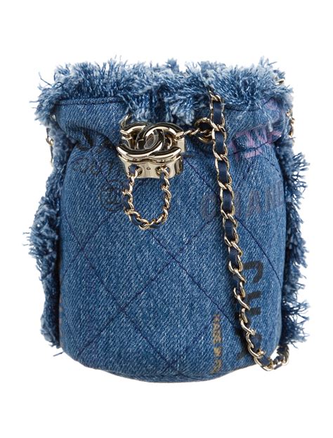 chanel denim bucket bag